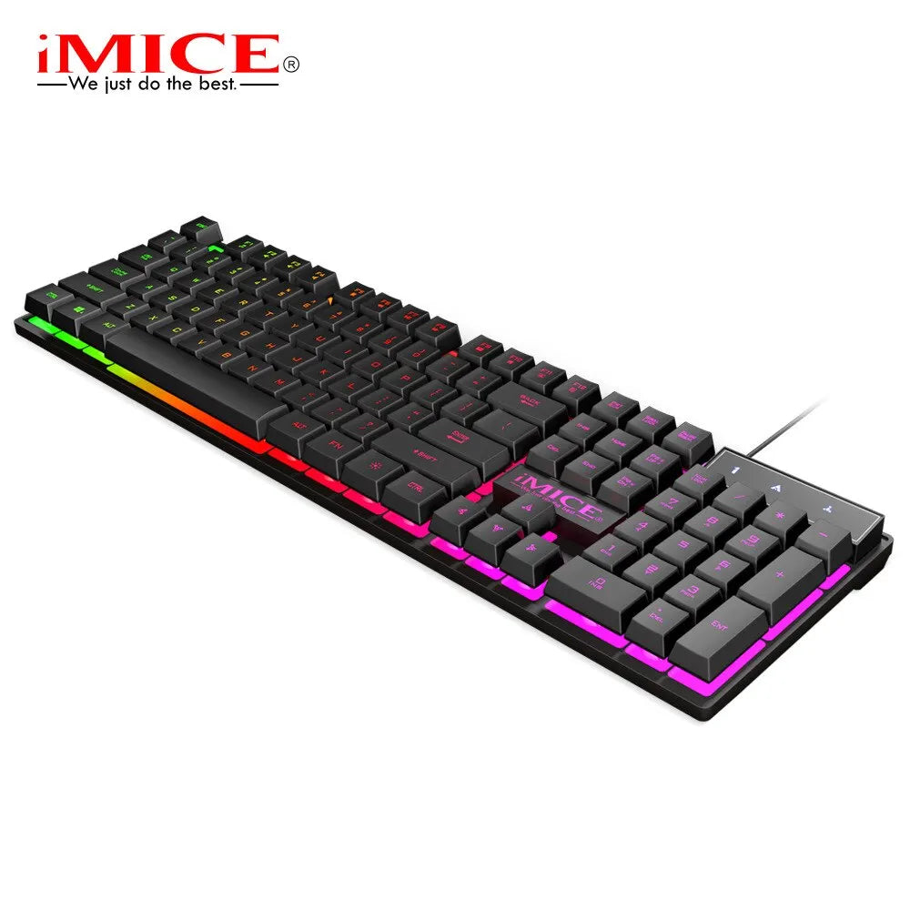 IMICE AK-600 Wired Keyboard USB Computer Game Machine Suspension Manipulator Three-Color Backlit Keyboard Suitable for PC Laptop