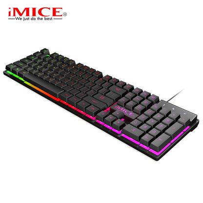 IMICE AK-600 Wired Keyboard USB Computer Game Machine Suspension Manipulator Three-Color Backlit Keyboard Suitable for PC Laptop