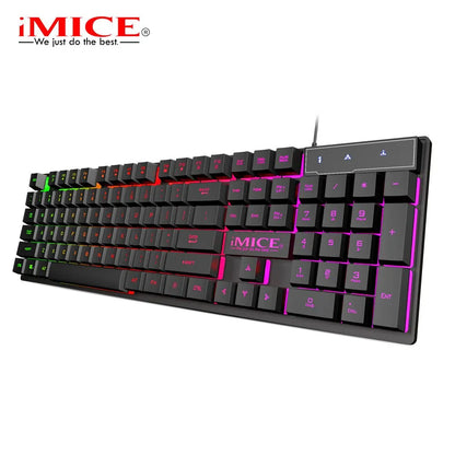 IMICE AK-600 Wired Keyboard USB Computer Game Machine Suspension Manipulator Three-Color Backlit Keyboard Suitable for PC Laptop